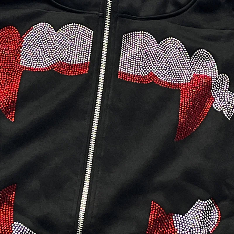 Śliczna bluza Y2K "Teeth zip"