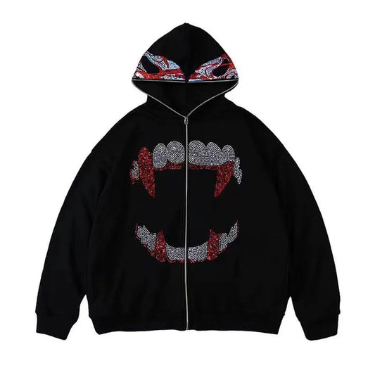 Śliczna bluza Y2K "Teeth zip"